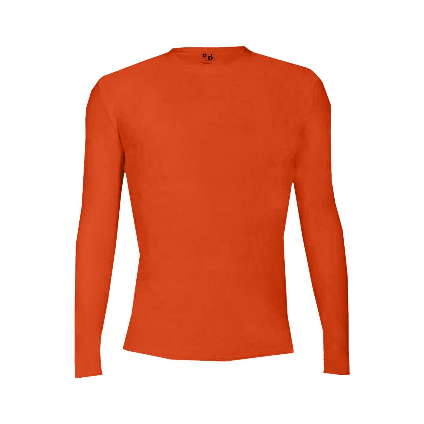 Badger Sport - Chemise À Manches Longues Pro Compression Adults Men Round Neck Undershirt - T-shirt Manches Longues - Orange - 48 Xl - Decathlon