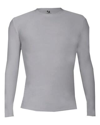 Shirt met lange mouwen pro compression volwassenen heren ronde hals ondershirt