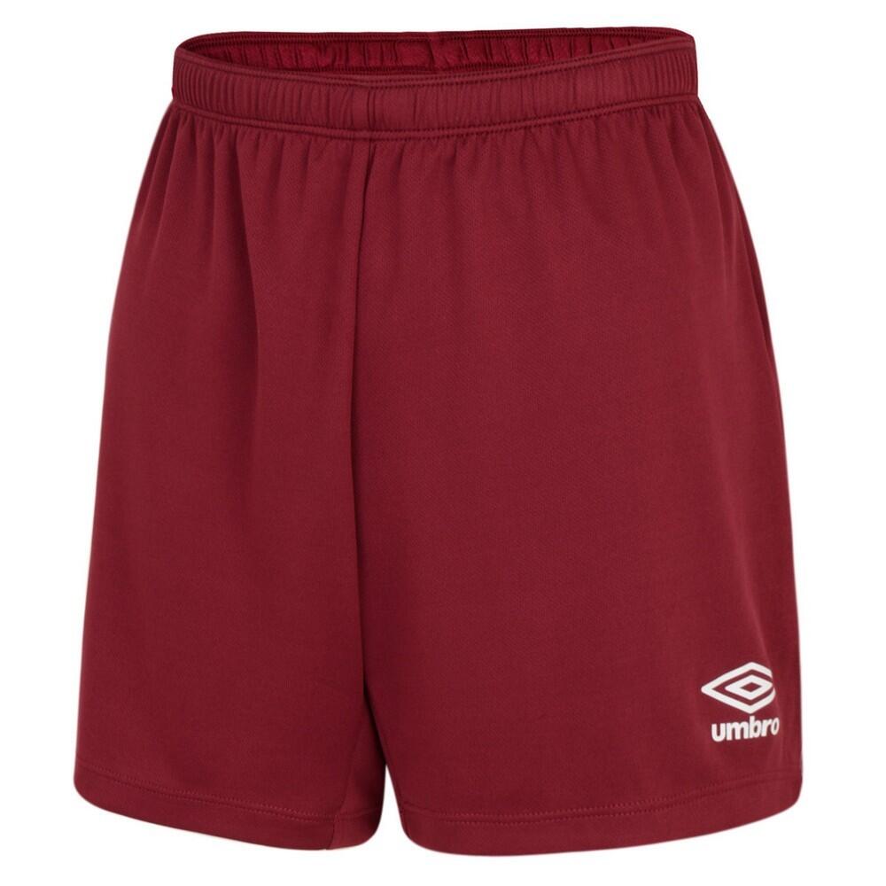 UMBRO Womens/Ladies Club Logo Shorts (New Claret)