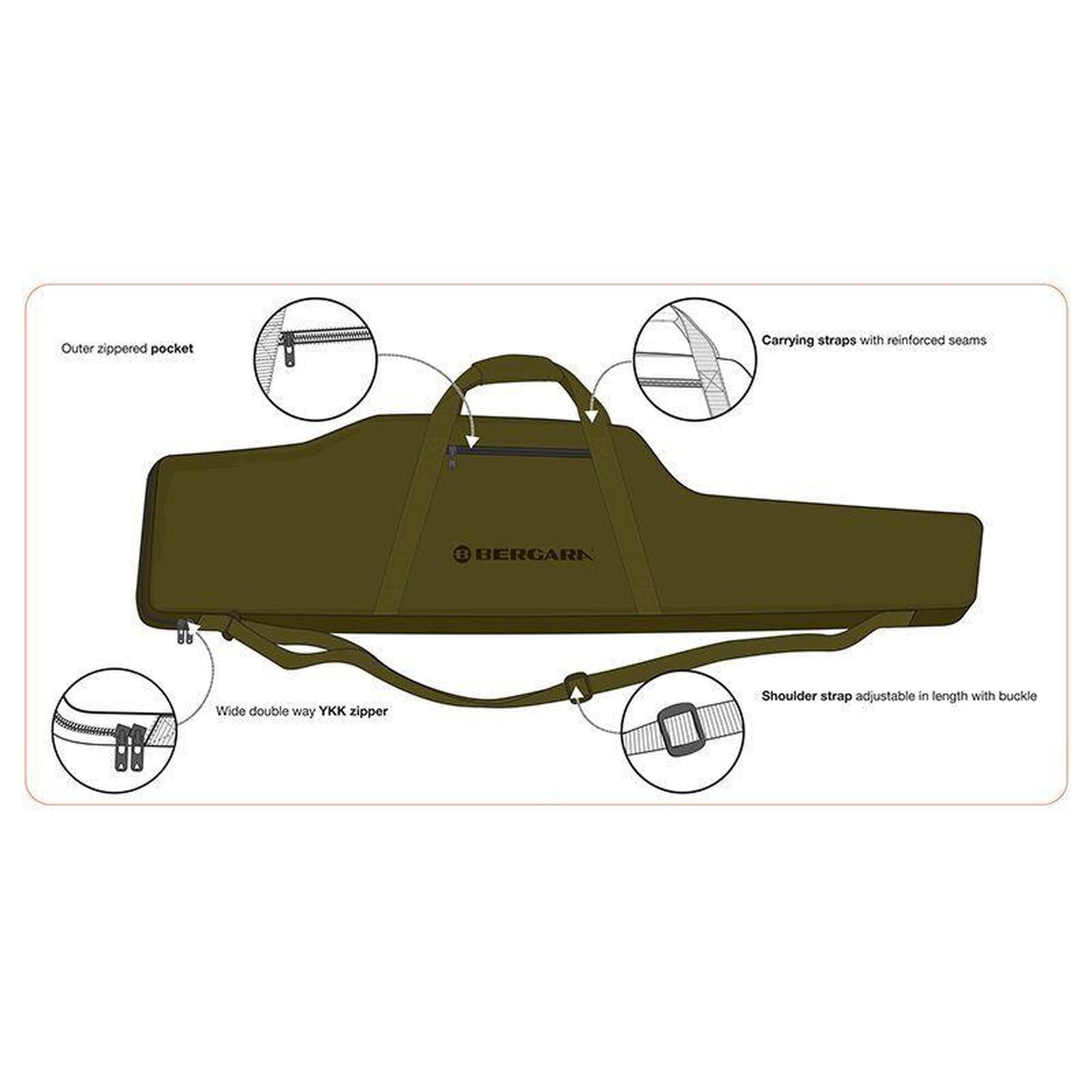 Bolsa  acolchada Bergara para transportar rifles y carabinas montadas caqui