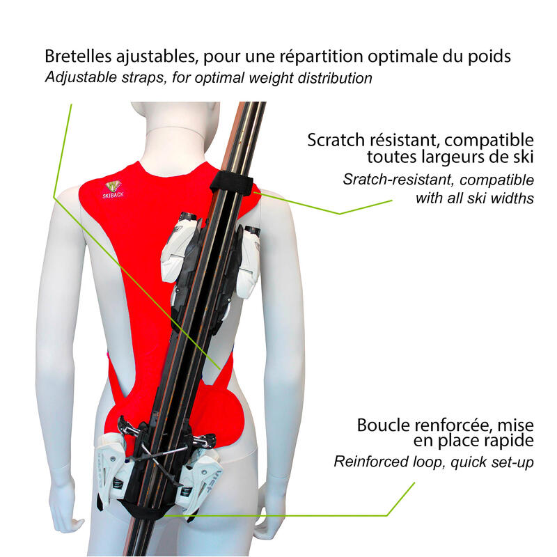 Ski System zum Tragen von zwei Paar Skiern - Kinder - SKIBACK KID