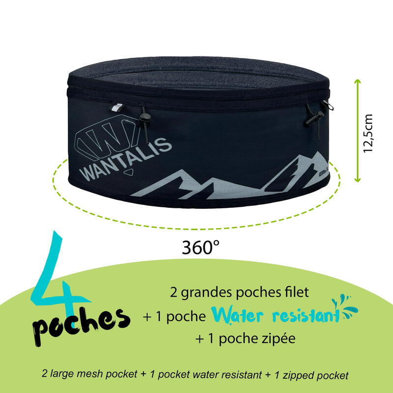 360° 2 Running Belt - S - Schwarz