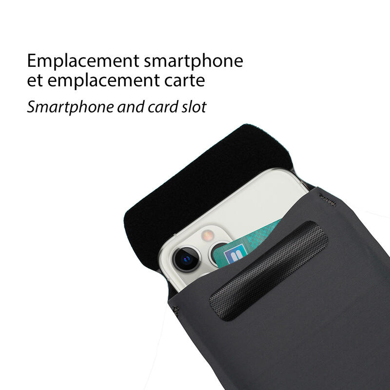 Pochette Smartphone Détachable - Lycra - Taille L - Téléphone 6,7 pouces - Noir