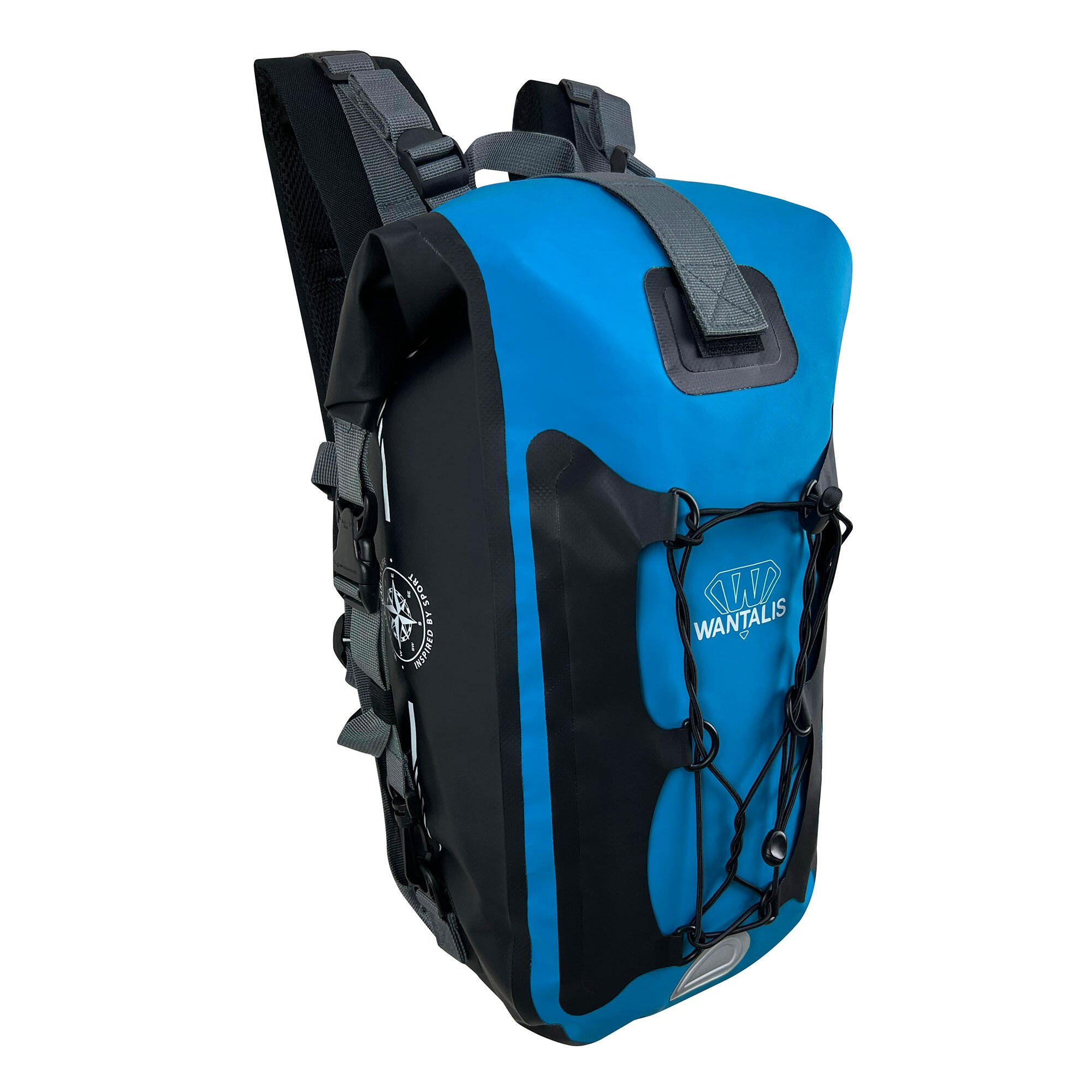 WANTALIS Wasserdichte Profi-Tasche - 25L - Schwarz und Blau