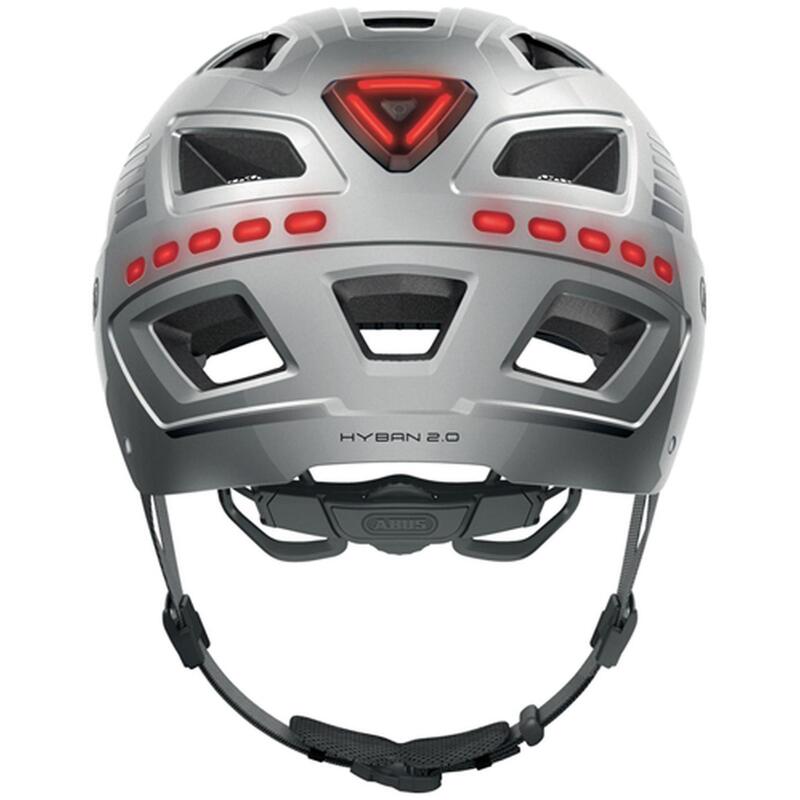 Kask rowerowy „Hyban 2.0 LED” srebrny