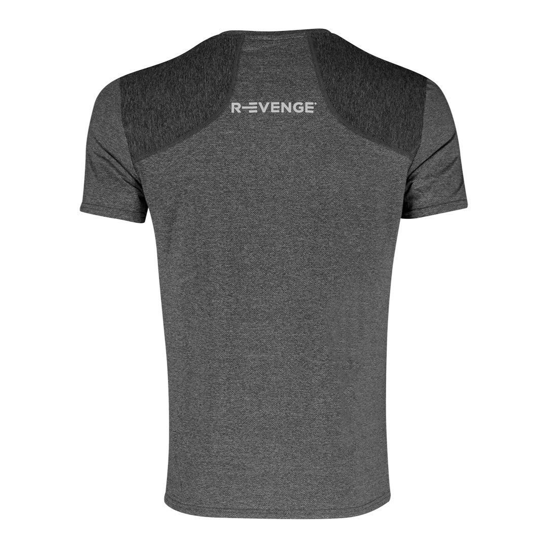 Camiseta técnica homem manga curta Fitness Running Cardio Melange cinza 3/5