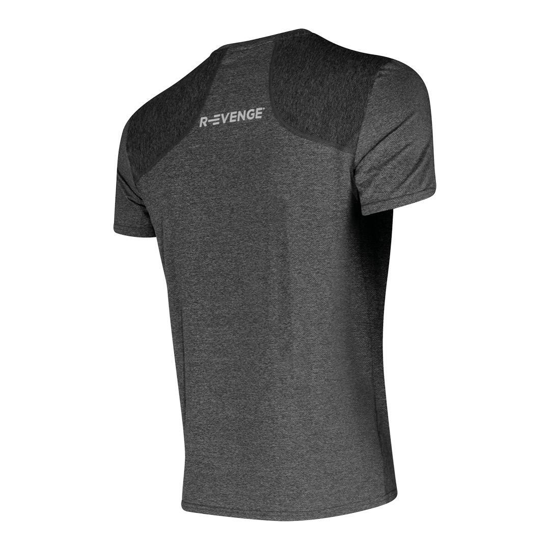 Camiseta técnica homem manga curta Fitness Running Cardio Melange cinza 4/5