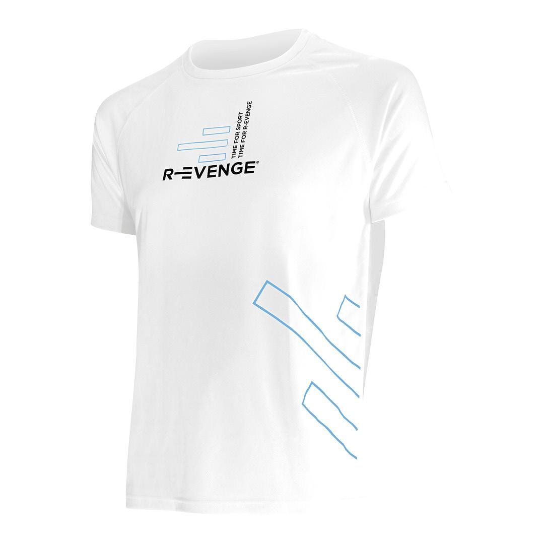R-EVENGE Pánské tričko s krátkým rukávem fitness, běh, kardio, volný čas, bíla