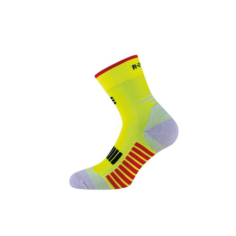 Technische sokken Running volwassen compressie thermoregulerende medium geel