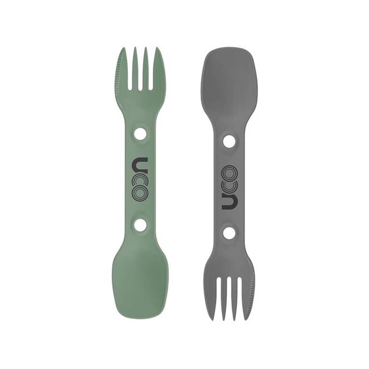 Set di posate SPORK VG 3 in 1: cucchiaio/forchetta/coltello - Verde/Grigio 2/3