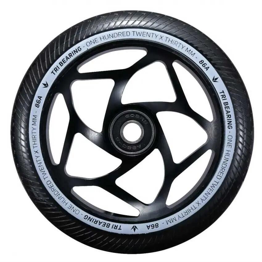 Scooter Wheels - Tri Bearing - 120 mm x 30 mm - Black - Blunt Scooters