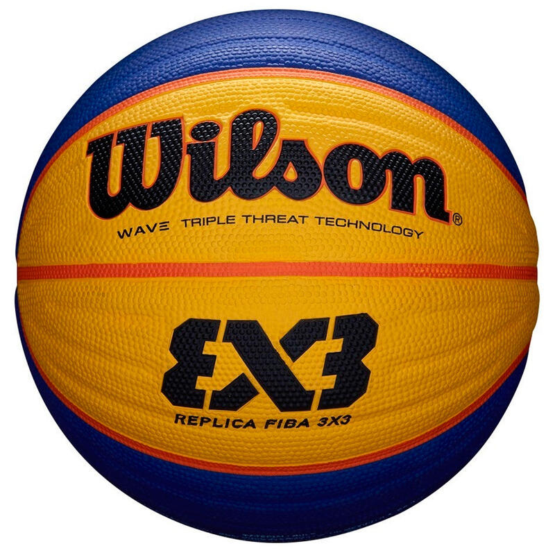 Kosárlabda Wilson Replica FIBA 3X3 gumi 6-os méret sárga-kék