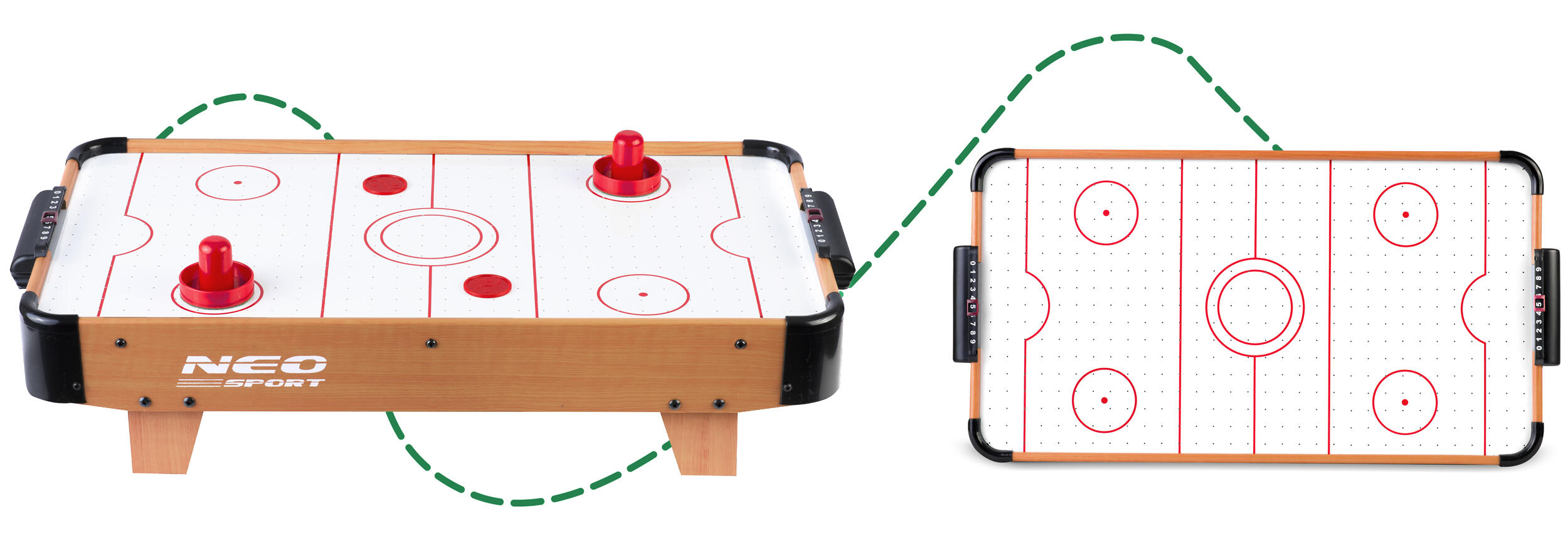 Mesa Air Hockey adulto Neo-Sport NS-421 marrón 3/5