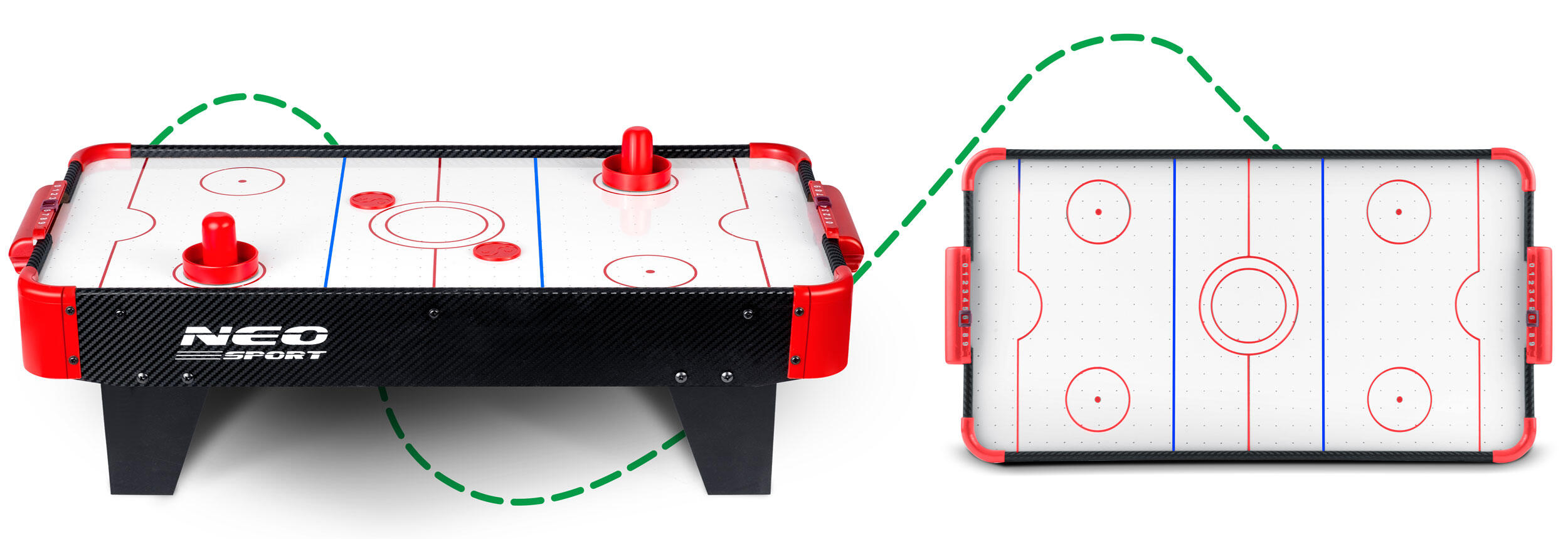 Tavolo Air Hockey adulto Neo-Sport Ns-424, Nero 3/5