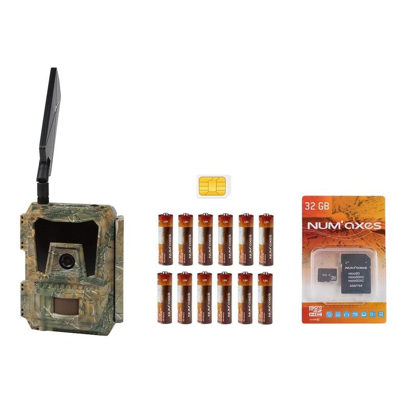 Pack PIE1052 wildcamera  + Batterijen + SD-kaart + SIM-kaart