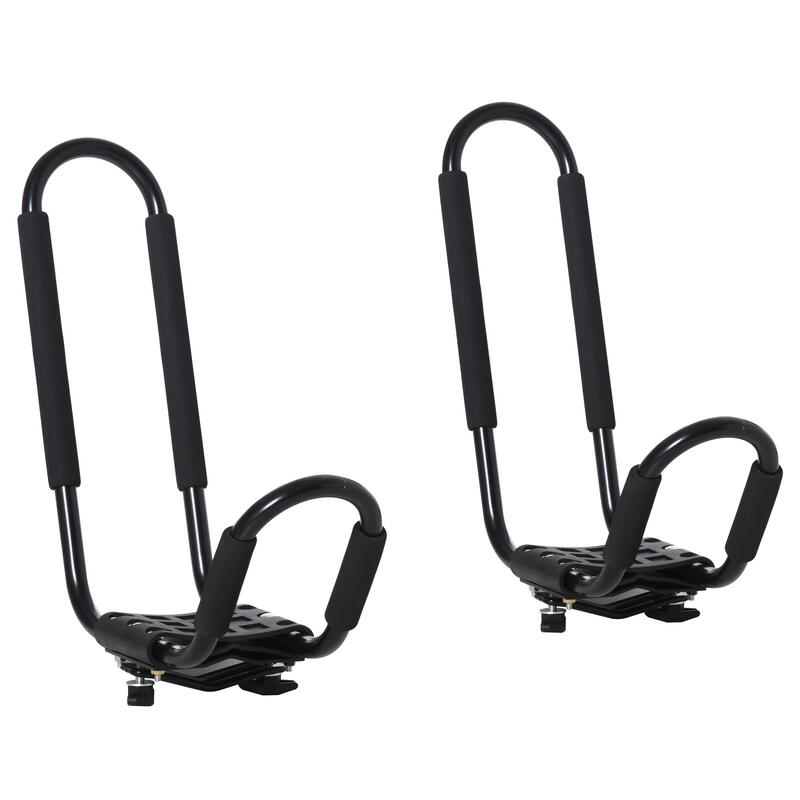 HOMCOM Set 2 Staffe Porta Kayak e Canoe con Attacco Universale per Portapacchi