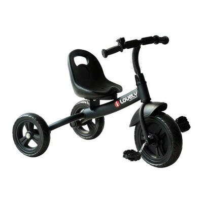 HOMCOM Triciclo per Bambini a Pedali con Campanello e Parafango Nero