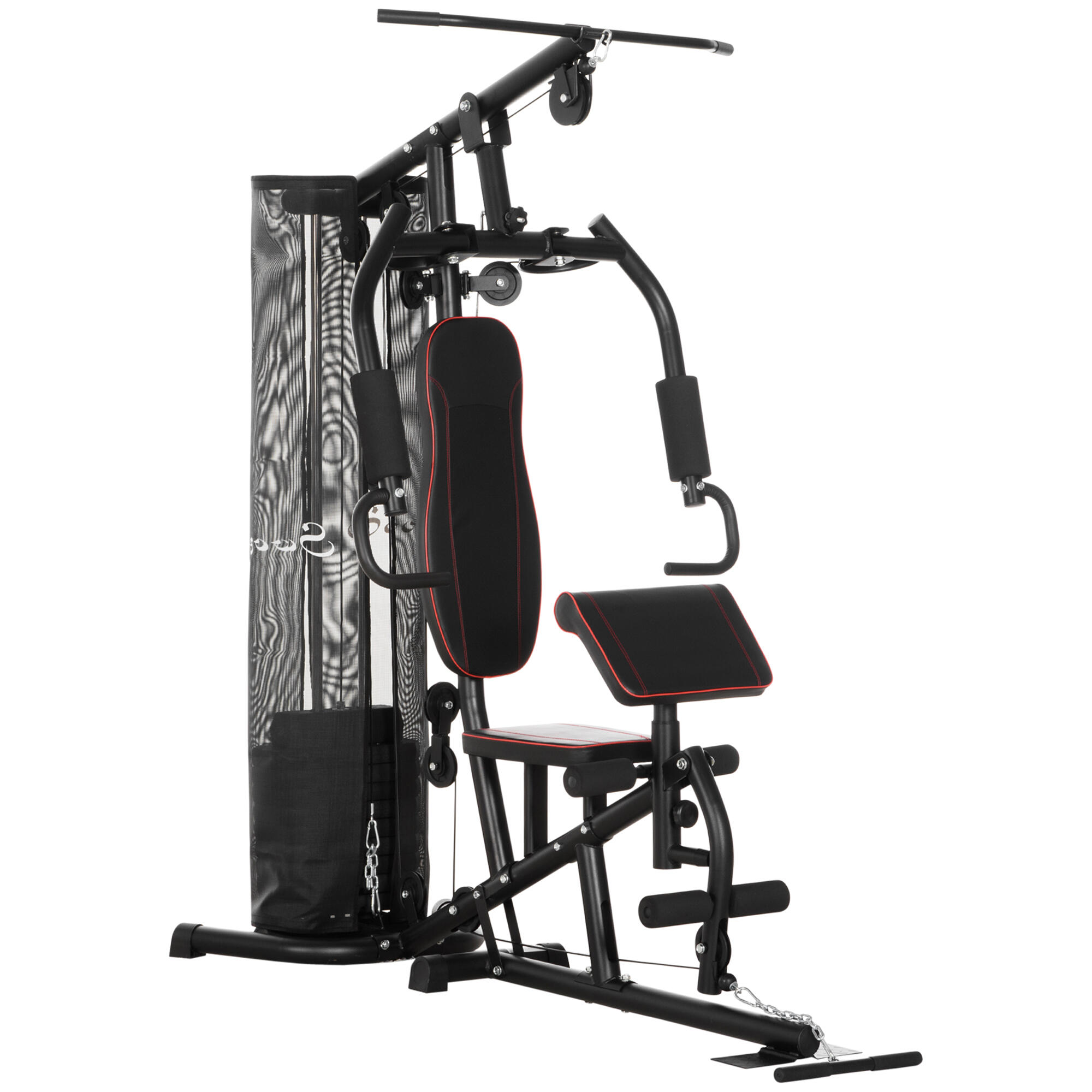 HOMCOM HOMCOM Palestra Multifunzione con Pesi da 45kg in Acciaio 170x104x205cm Nero