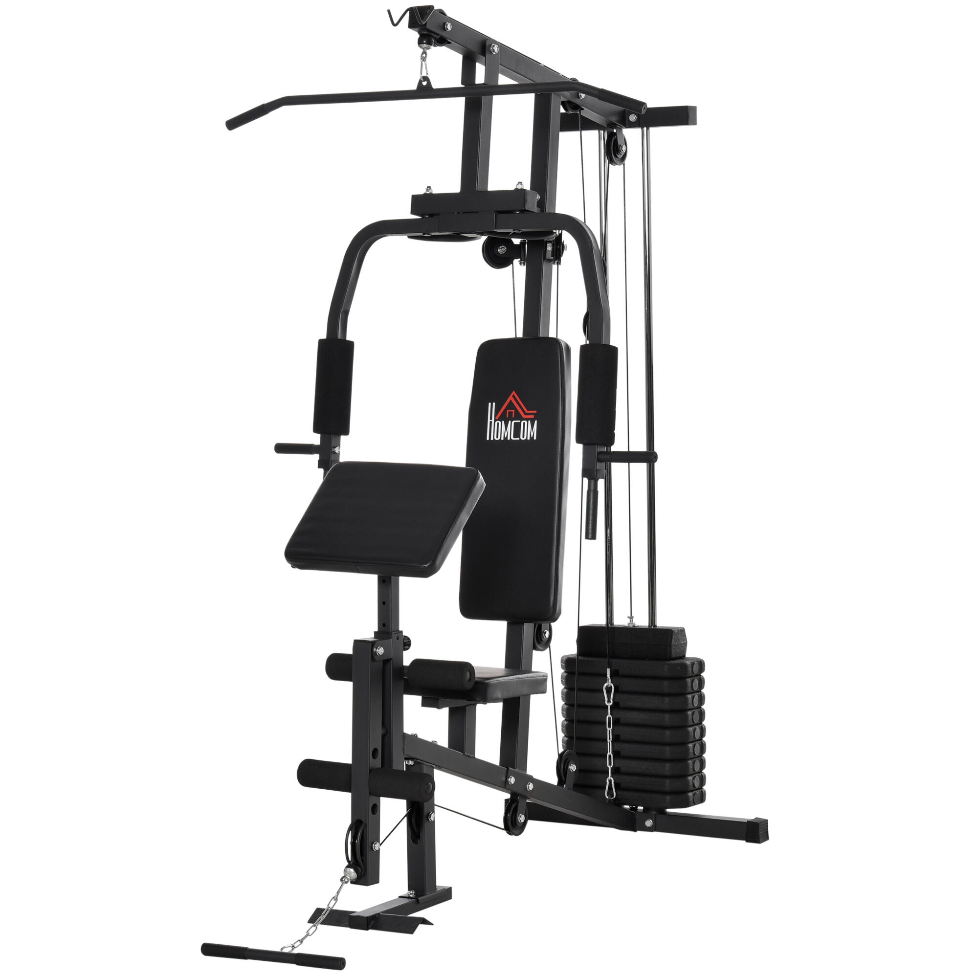 HOMCOM HOMCOM Stazione Fitness per Allenamento a Casa o Palestra in Acciaio