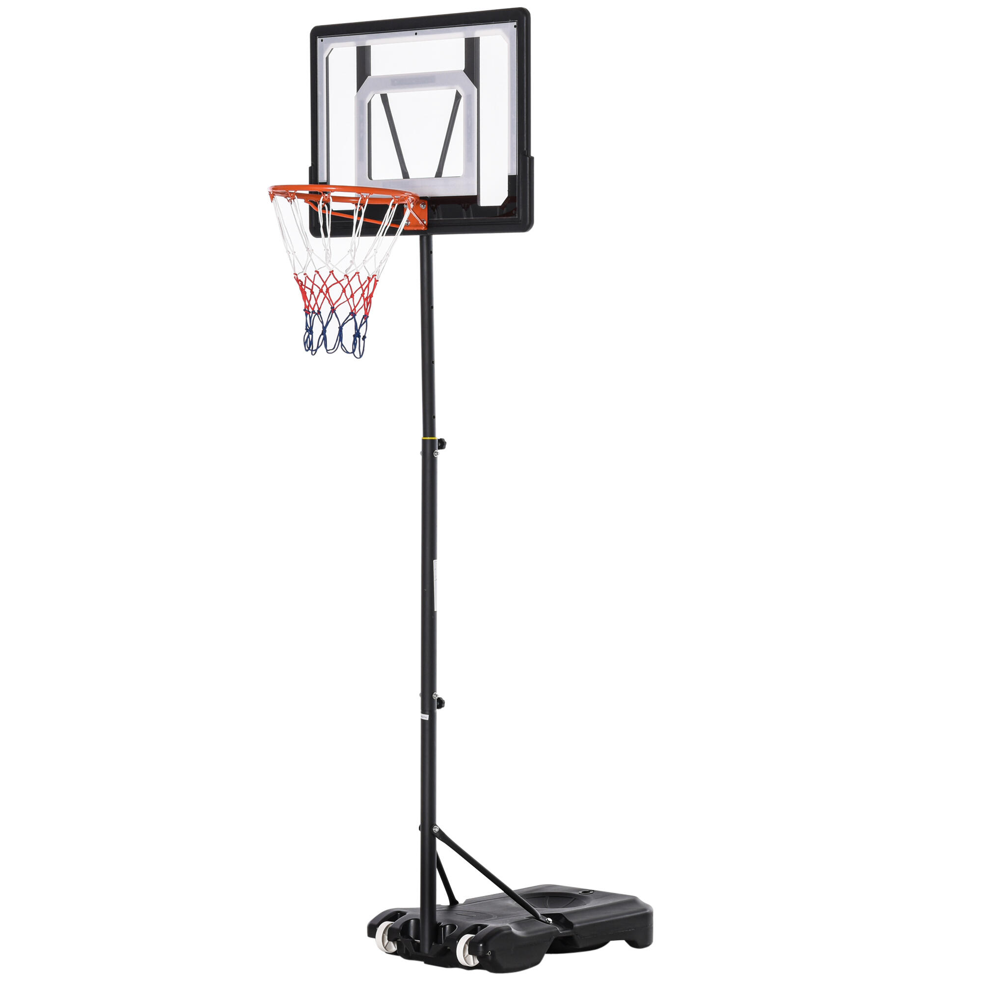 HOMCOM HOMCOM Canestro Basket Altezza Regolabile 160-210cm in Acciaio e Base con Ruote
