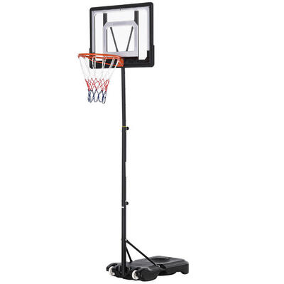 HOMCOM Canestro Basket Altezza Regolabile 160-210cm in Acciaio e Base con Ruote