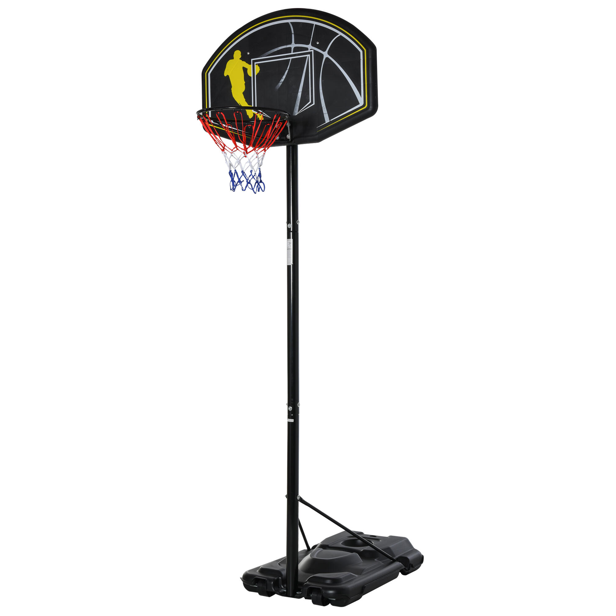 HOMCOM HOMCOM Canestro da Basket Altezza Regolabile in Acciaio con Base