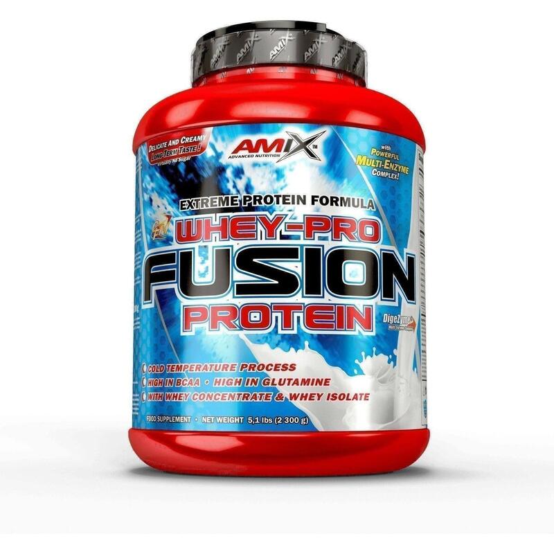 Amix Whey Pure concentrado de suero ultra filtrado sabor natural para aumentar masa muscular isolada splenda contiene lglutamina 23 kg fusion