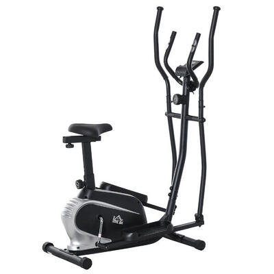 HOMCOM Cyclette Ellittica Magnetica Schermo LCD e 8 Livelli di Resistenza