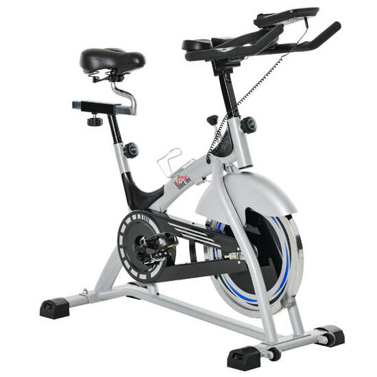HOMCOM Cyclette con Monitor LCD Volano 15kg Sellino e Manubrio Regolabili