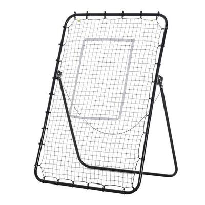 HOMCOM Rete da Calcio Rebounder Pieghevole con Bersaglio e Angolo Regolabile