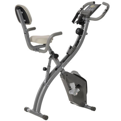 HOMCOM Cyclette Pieghevole 2 in1 con Elastici per Braccia e Resistenza 8 Livelli