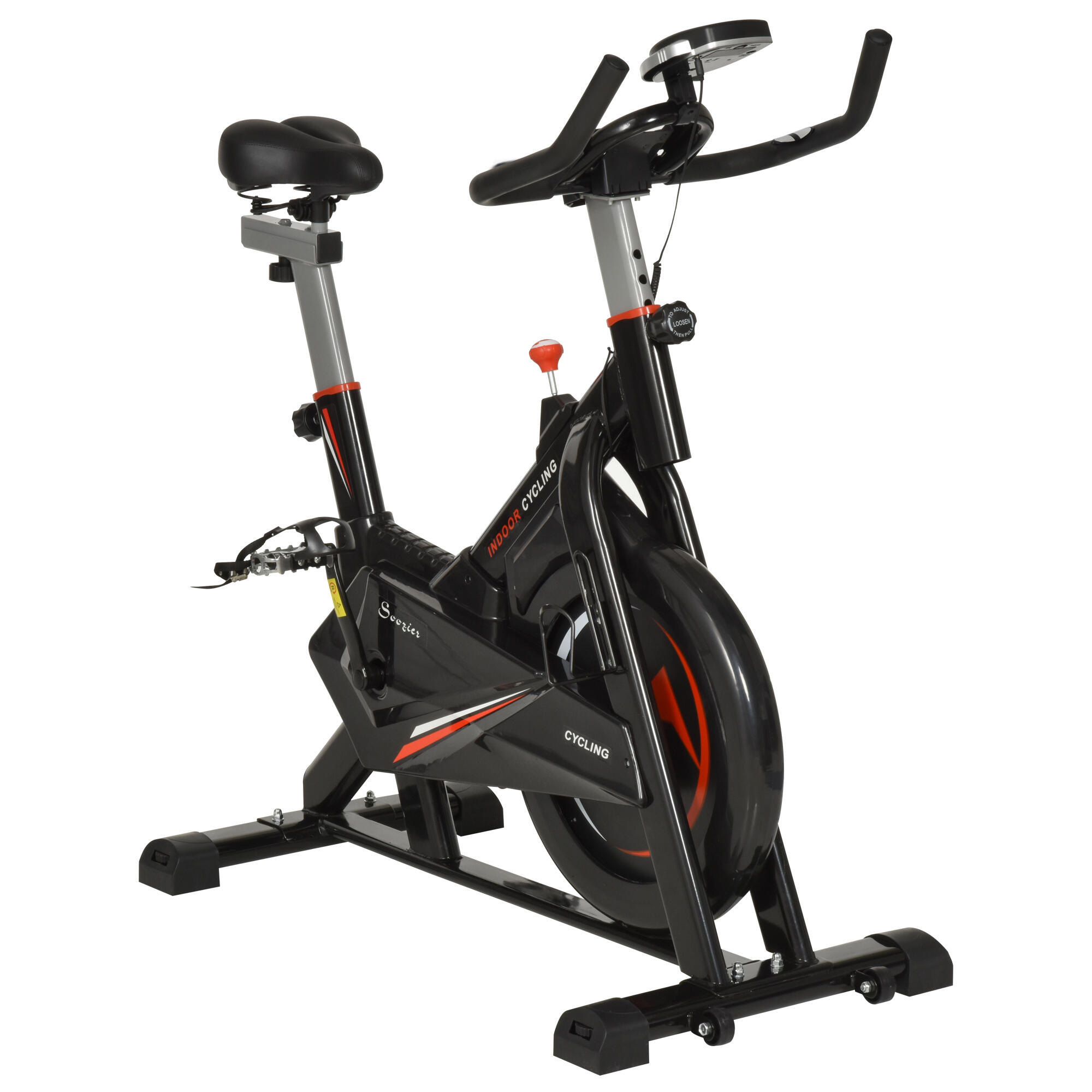 HOMCOM HOMCOM Cyclette per Allenamento Cardio Trainer con Monitor LCD in Acciaio - Nero