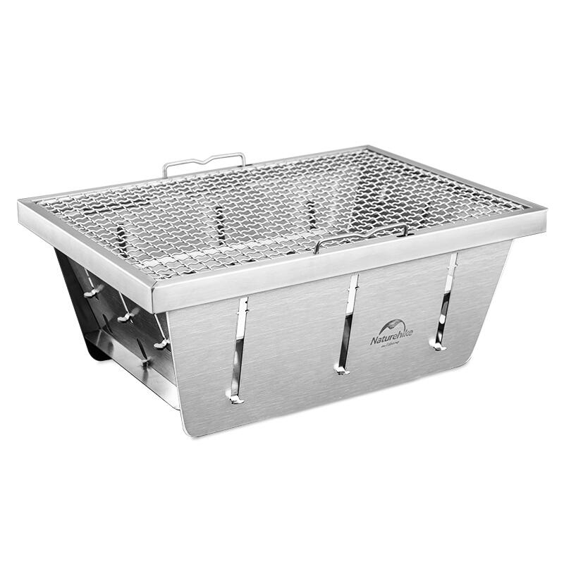 Folding stainless steel grill (with carbon and food cilp)