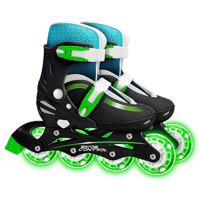 Inline skates hardboot verstelbaar zwart maat 30-33