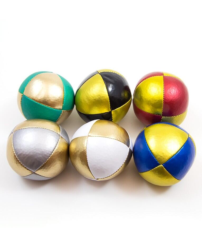Green and Gold Juggle Dream 8-panel Squeeze Thud Juggling Ball 3/3