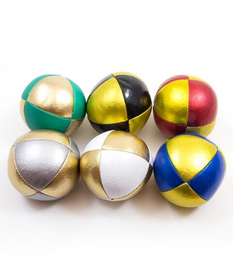 Green and Gold Juggle Dream 8-panel Squeeze Thud Juggling Ball 1/3