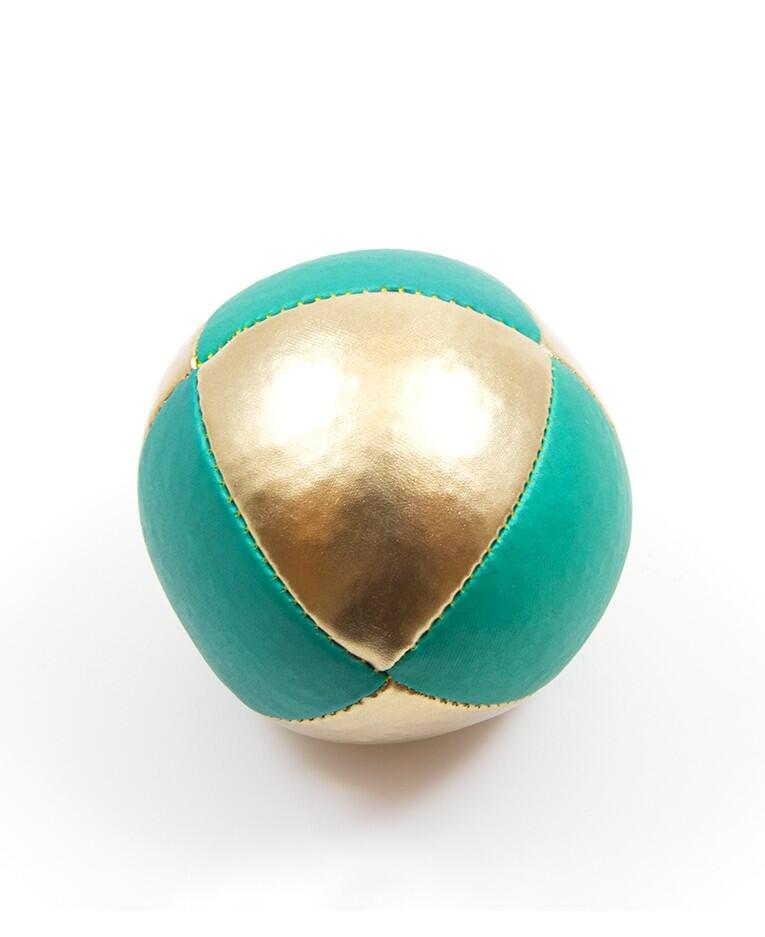 Green and Gold Juggle Dream 8-panel Squeeze Thud Juggling Ball 2/3
