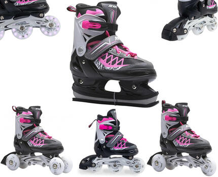 Rolki Wrotki Łyżwy Regulowane 4w1 dziecięce Enero Pro Led
