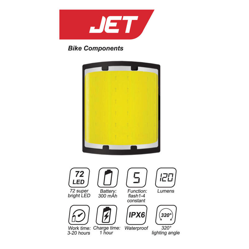 Lampa przód JET M3 120 lumenów USB 320°