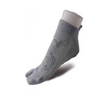 Chaussettes de yoga 1 finger adulte antidérapantes coton organique gris