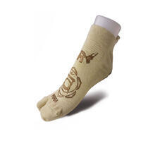 Chaussettes de yoga 1 finger adulte antidérapantes coton organique vert