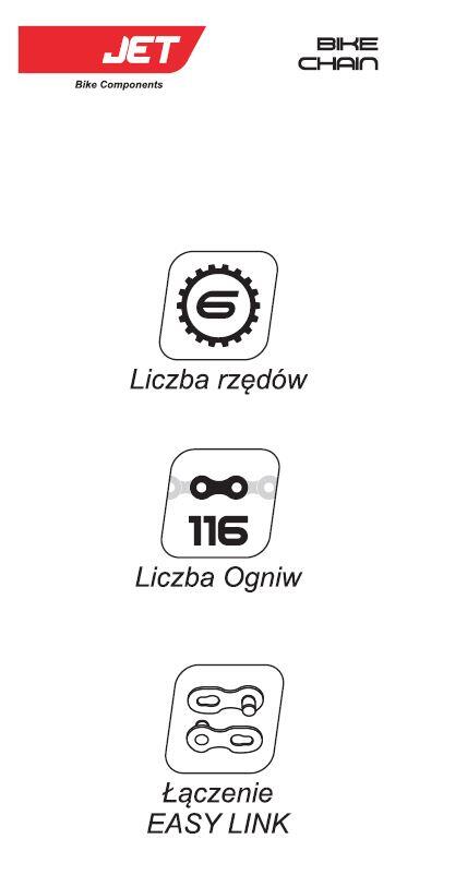 Łańcuch JET P33 6 rz.1/2x3/32  "  7.3mm 116 ogniw szaro-brązowy