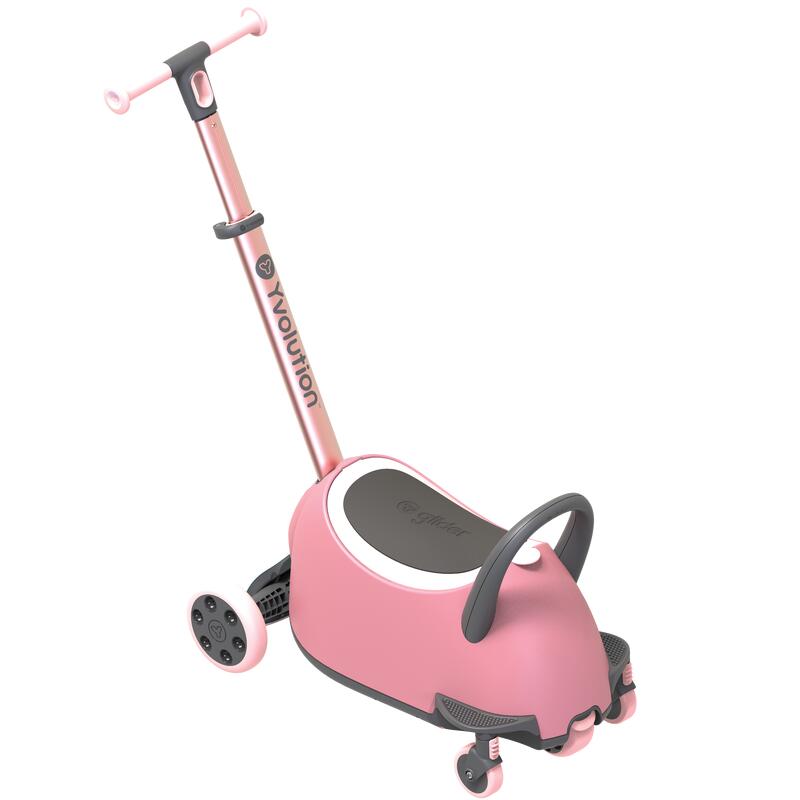 PATINETE Y CORREPASILLOS PARA NIÑOS 4 EN 1 YVOLUTION YGLIDER LUNA ROSA