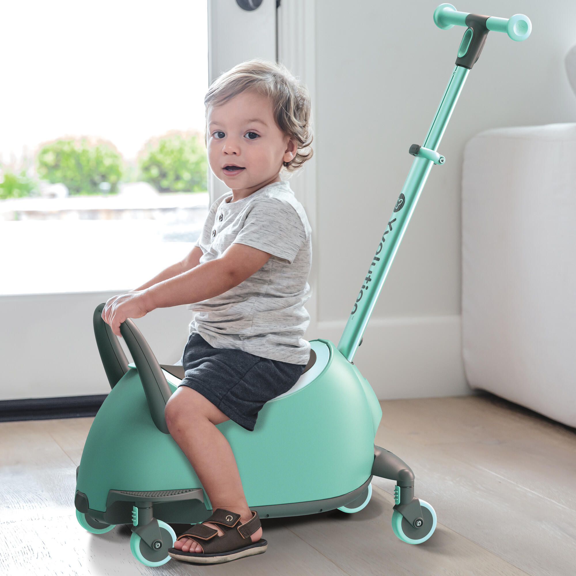 PATINETE Y CORREPASILLOS PARA NIÑOS 4 EN 1 YVOLUTION YGLIDER LUNA VERDE 3/7