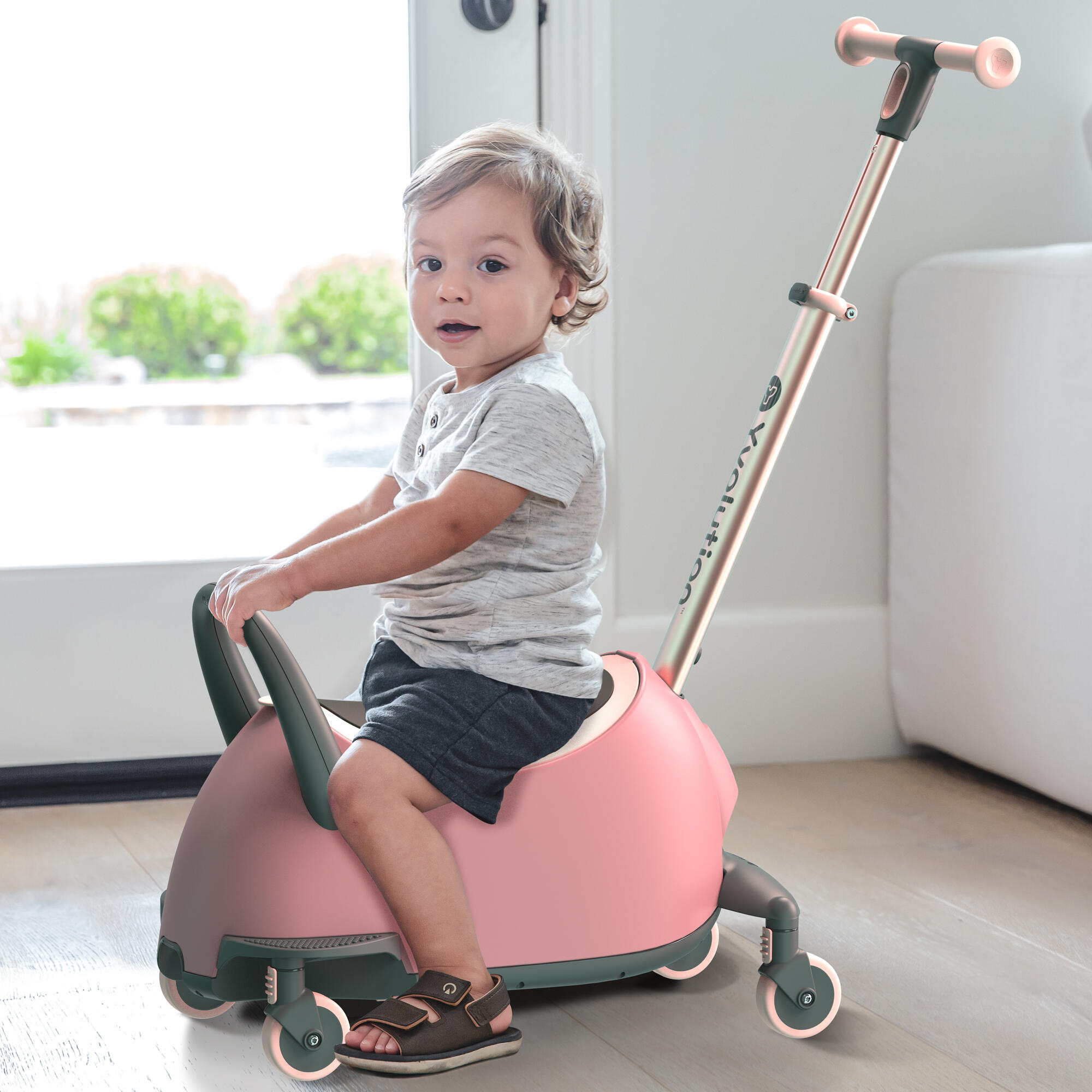 PATINETE Y CORREPASILLOS PARA NIÑOS 4 EN 1 YVOLUTION YGLIDER LUNA ROSA 3/7