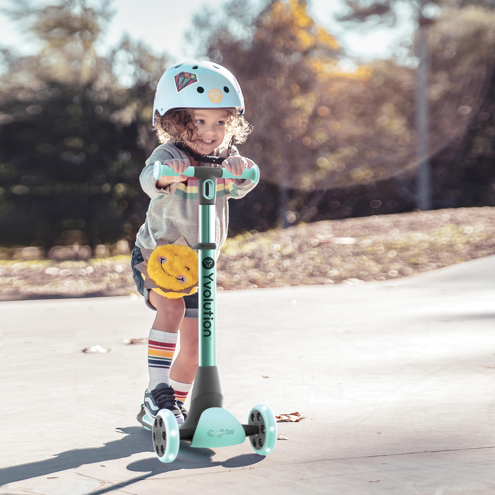 PATINETE 3 RUEDAS PARA NIÑOS YVOLUTION YGLIDER   VERDE 5/8