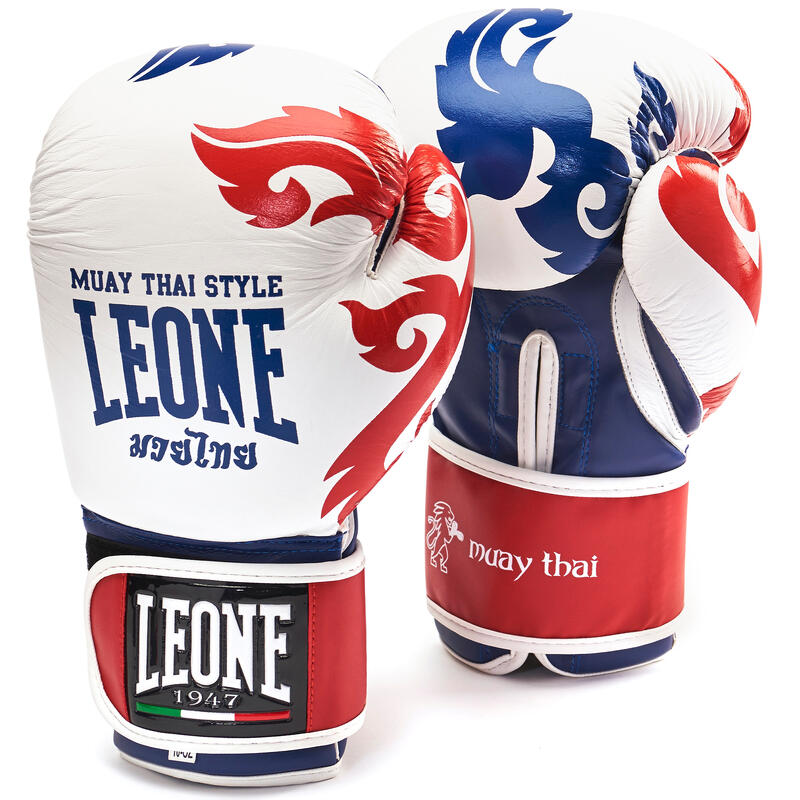 Manusi de Box Leone Muay Thai Albe