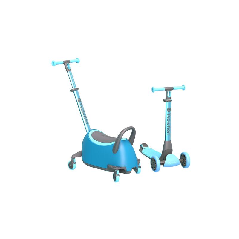 PATINETE Y CORREPASILLOS PARA NIÑOS 4 EN 1 YVOLUTION YGLIDER LUNA AZUL