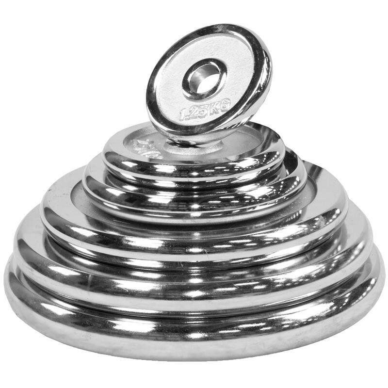 SET D'HALTÈRES CHROME 97,5KG | BARRES 170CM + 2 X 35CM| MUSCULATION 5/5