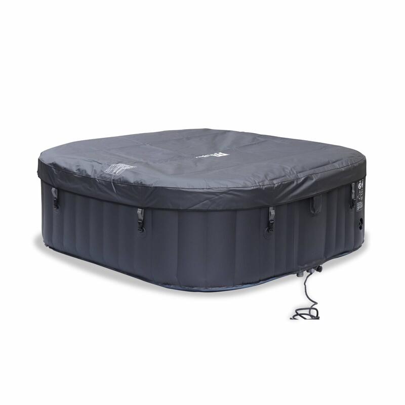 Spa gonflable MSPA carré 185cm 6 places anthracite - Tekapo 6 avec accessoires